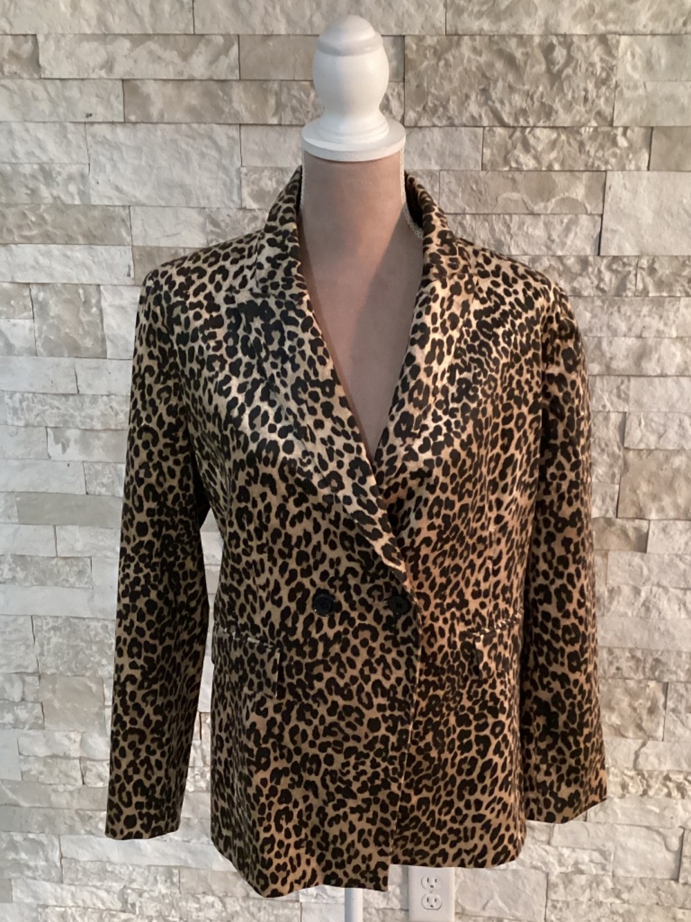 Marella Borgia Leopard Print Velvet Blazer